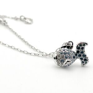 Swarovski Silver-tone + Ombre Crystal Landscape Pendant Fish Necklace (103901)